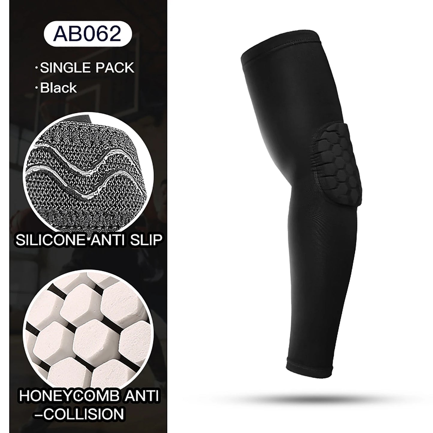 1pc Sports Elbow Protection Honeycomb Anti-collision Pressure Protection Arm Sleeve Basketball Cycling Fitness Protective Gear