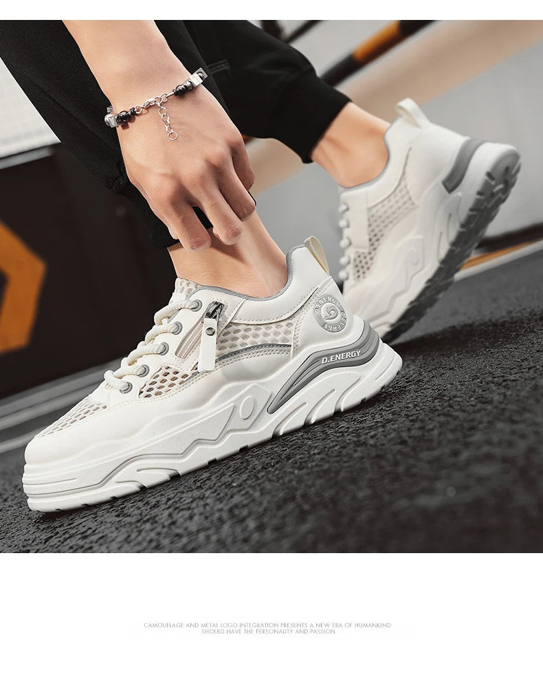 Men's breathable mesh casual sports shoes summer new walking shoes fashion trendy shoes soft-sole student sneakers running shoes