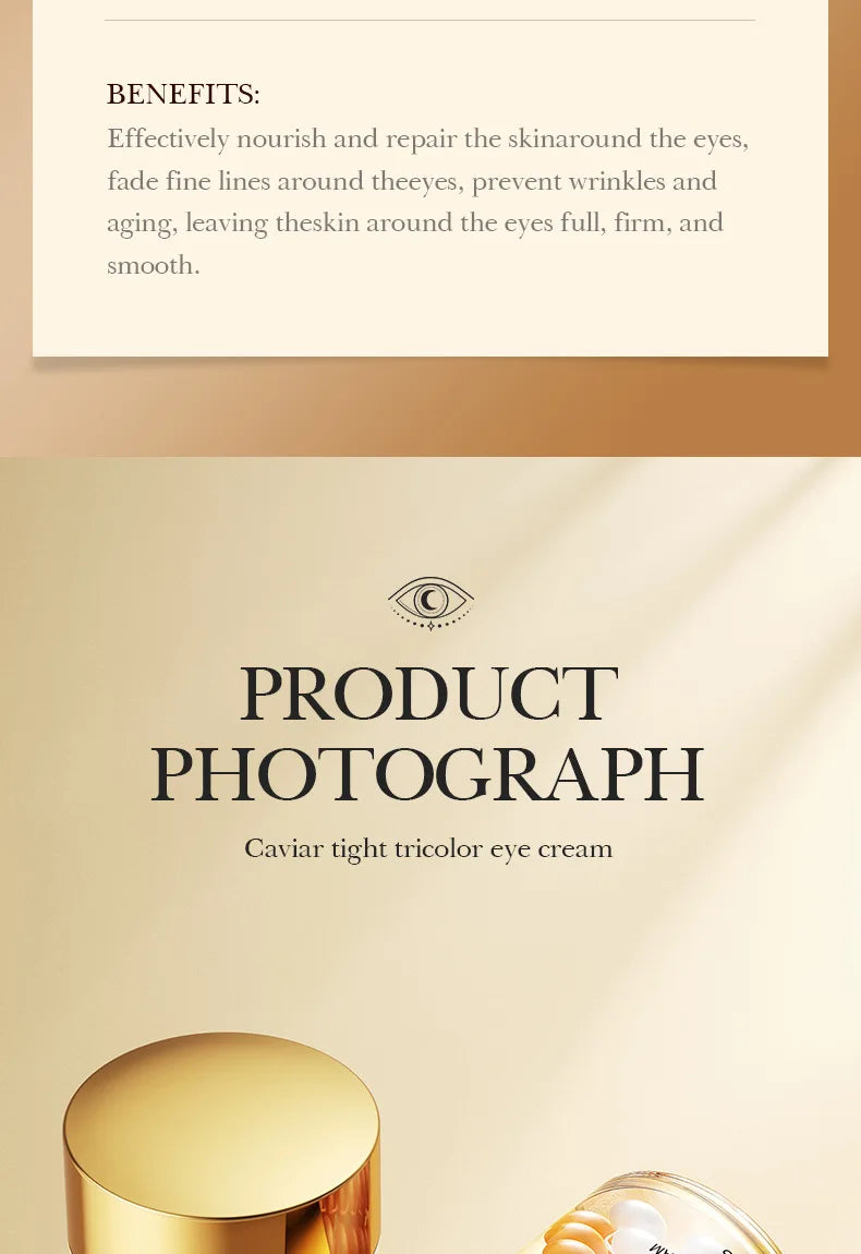 SADOER Caviar Collagen Eye Cream Anti Dark Circles Removal Eye Bags Nourishing Moisturizing Firming Eyes Skin Care Proudcts