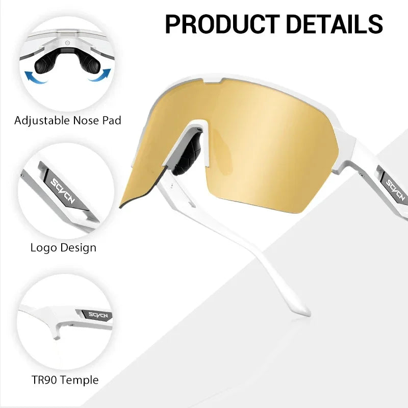 SCVCN New Outdoor Sunglasses Men Road Driving Bike Cycling Glasses Sports Hiking Running Women Bicycle Cycling UV400 Goggles