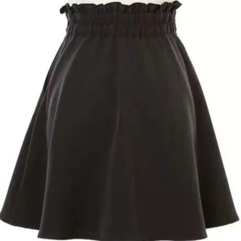 2025 Y2k Aesthetic Harajuku Style Sweet Girl High Waist Mini Bandage Skirt Slim Women Solid Streetwear Gothic Jk Saia Feminina