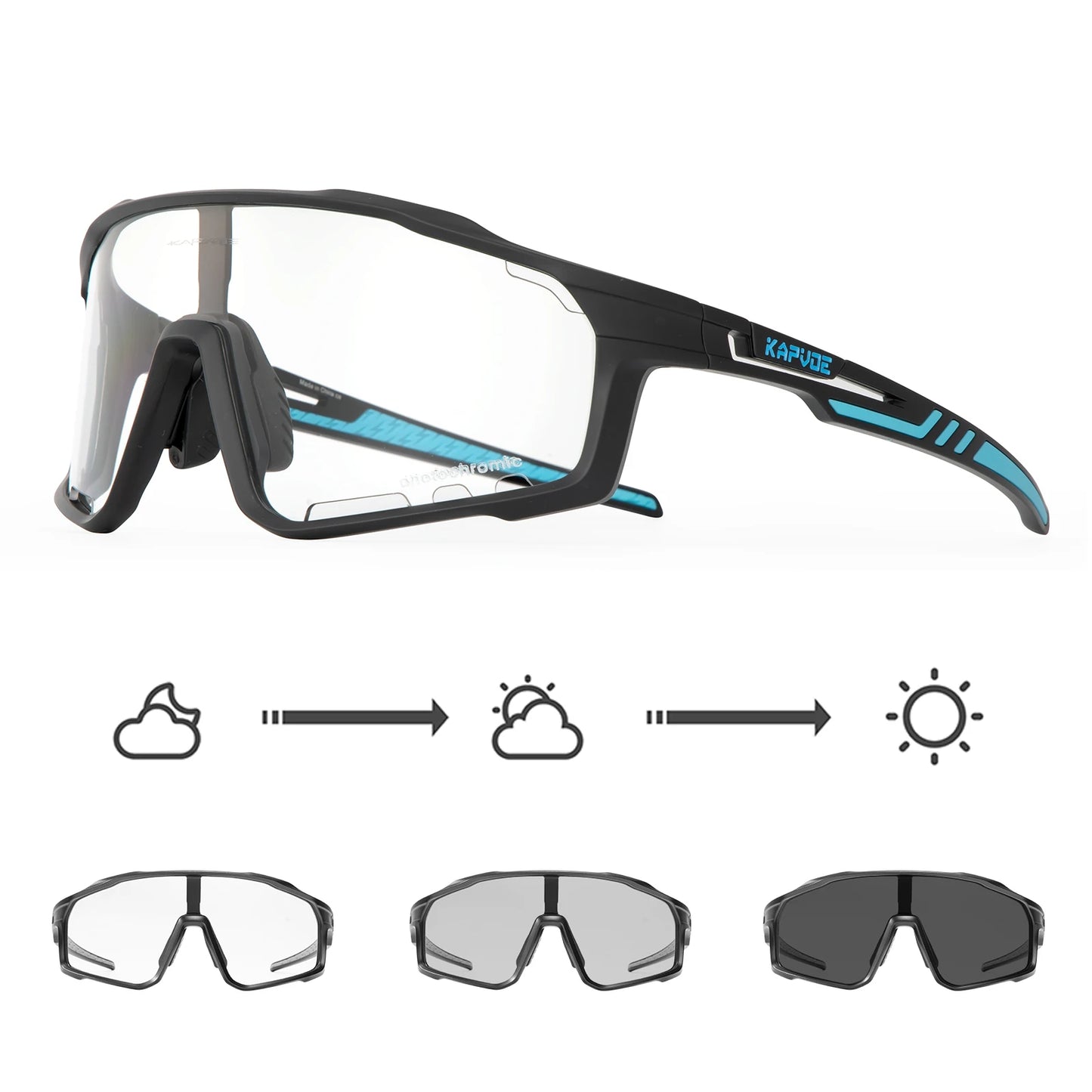 Kapvoe Outdoor Photochromic Sunglasses Anti-fog Cycling Glasses Bike Bicycle Men Women Sports Hiking MTB UV400 Anti-fog Goggles