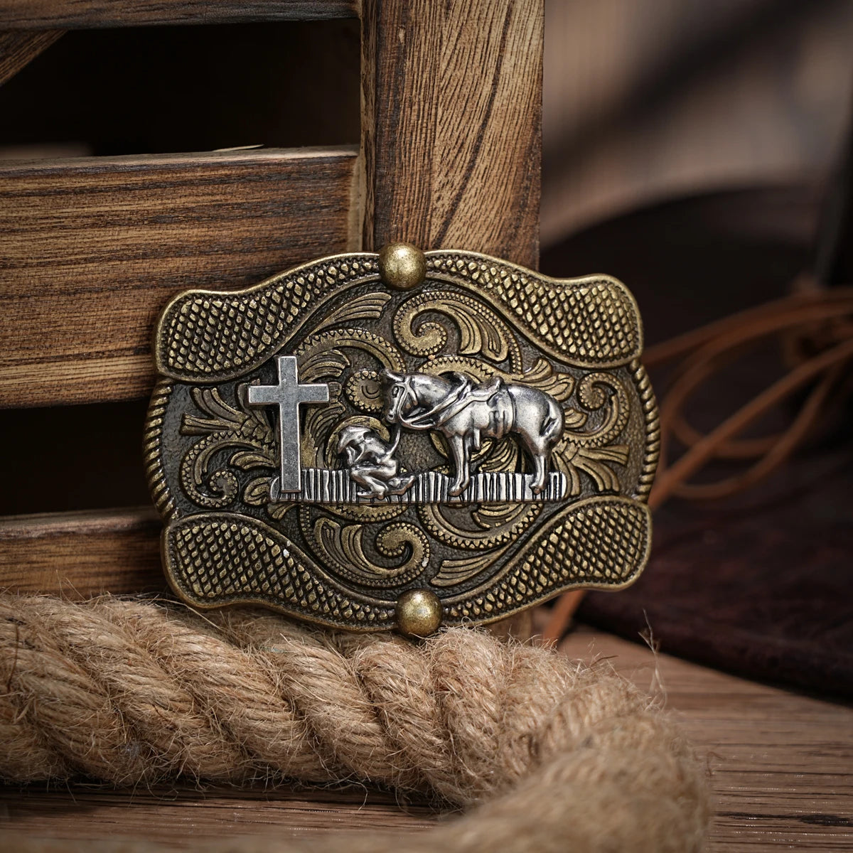 Men & Women-Western-Cowboy-PU Leather-Belts - Vintage Belt Floral Engraved Buckle Belt for Jeans