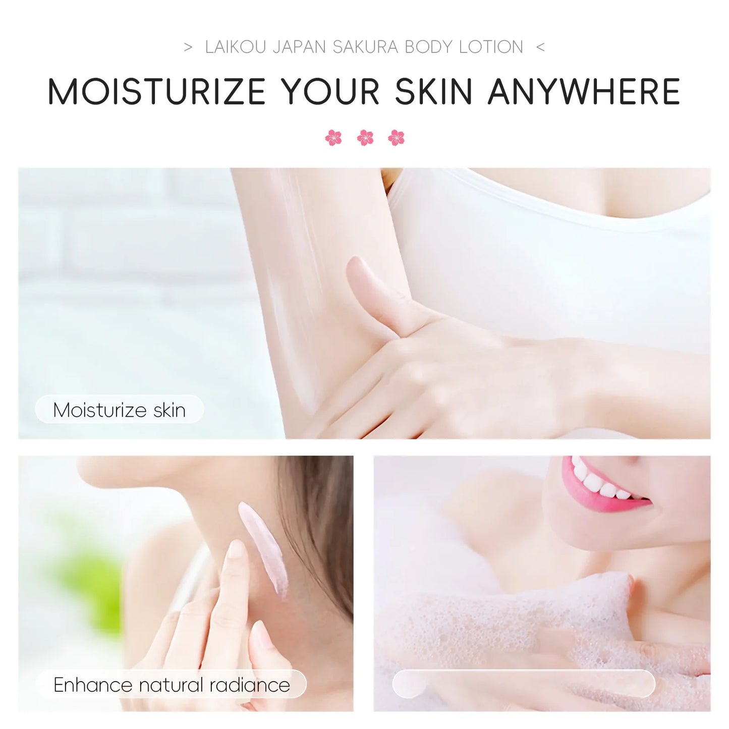 Cherry Blossom Body Cream 200g Moisturizing Lotion Daily Skin Care Essential Holiday Gift Idea