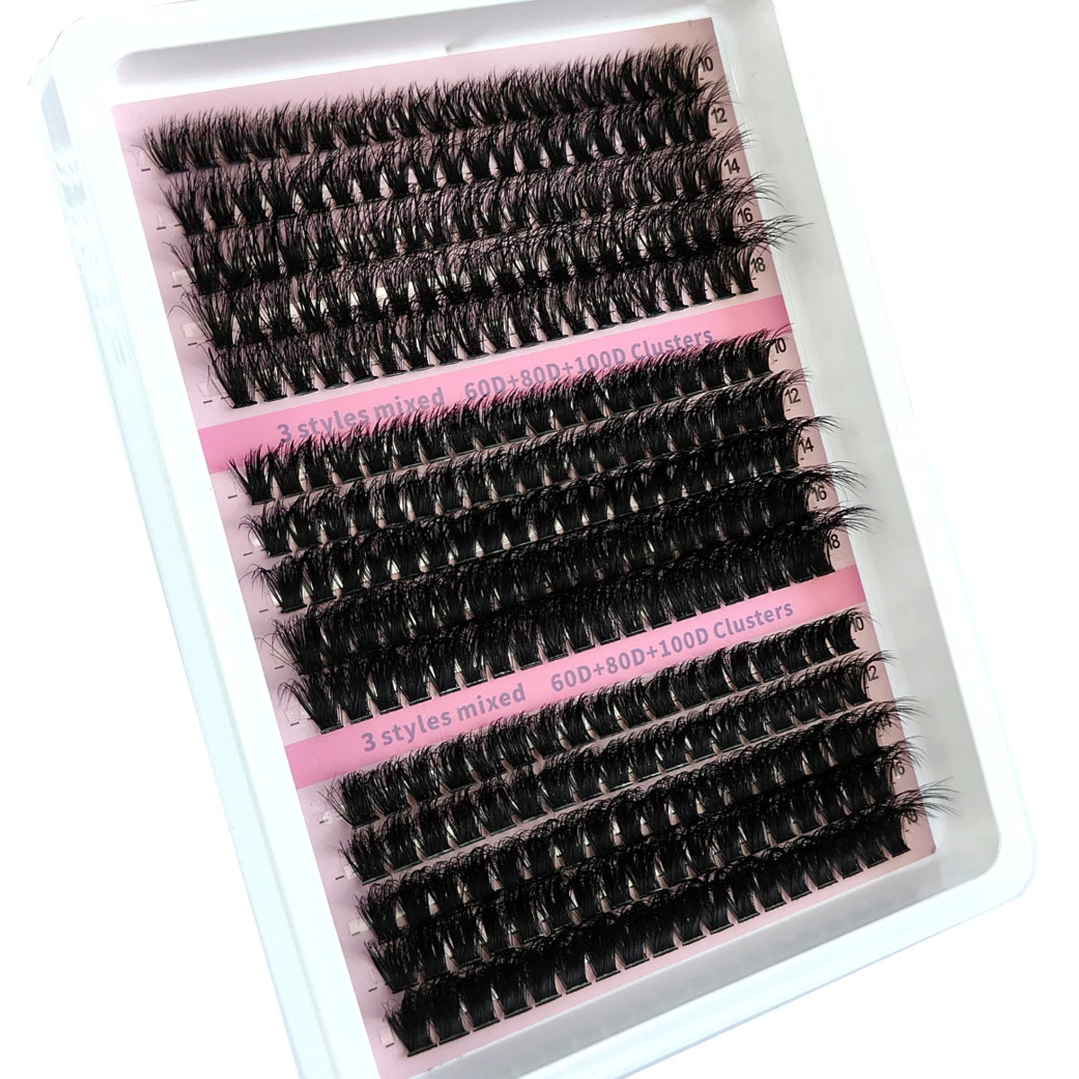 15Rows DIY 5D Fluffy Lash Clusters 60D/80D/100D Thick Eyelash Clusters Wispy Individual Lashes 10-20mm Cluster Eyelash Extension