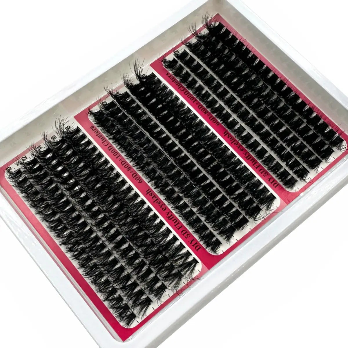 15Rows DIY 5D Fluffy Lash Clusters 60D/80D/100D Thick Eyelash Clusters Wispy Individual Lashes 10-20mm Cluster Eyelash Extension