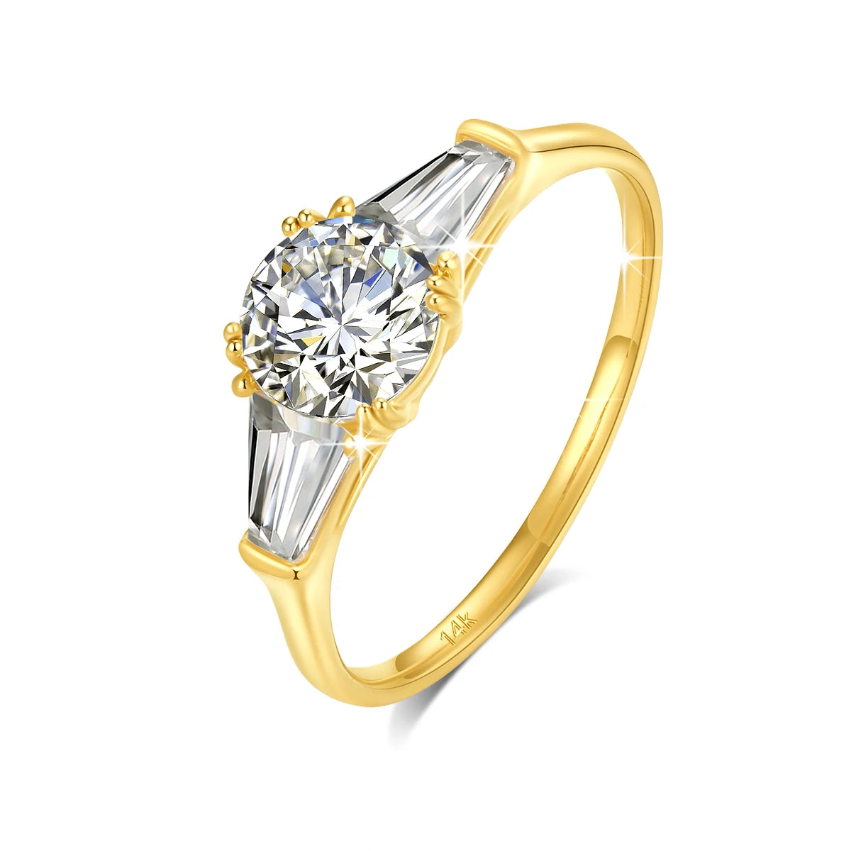 9mm Moissanite Diamond Ring 585 Real 14K Gold for Women D Color VVS1 Brilliant Cutting Wedding Band Engagement Trendy Jewelry