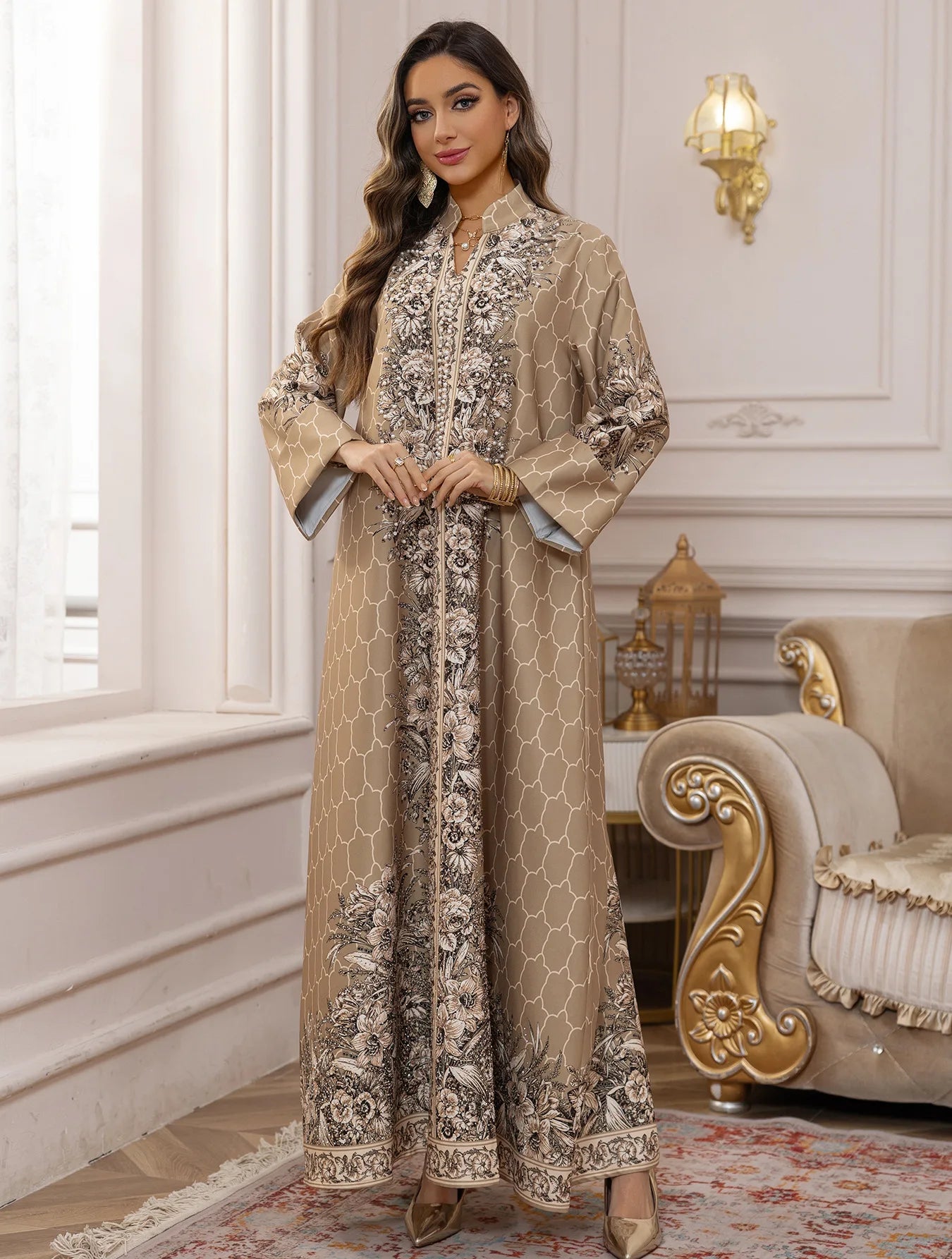 Muslim Dress Women Abaya for Eid Diamond Party Dresses Arab Long Robe Print Abayas Dubai Morocco Kaftan Islam Jalabiya Vestidos