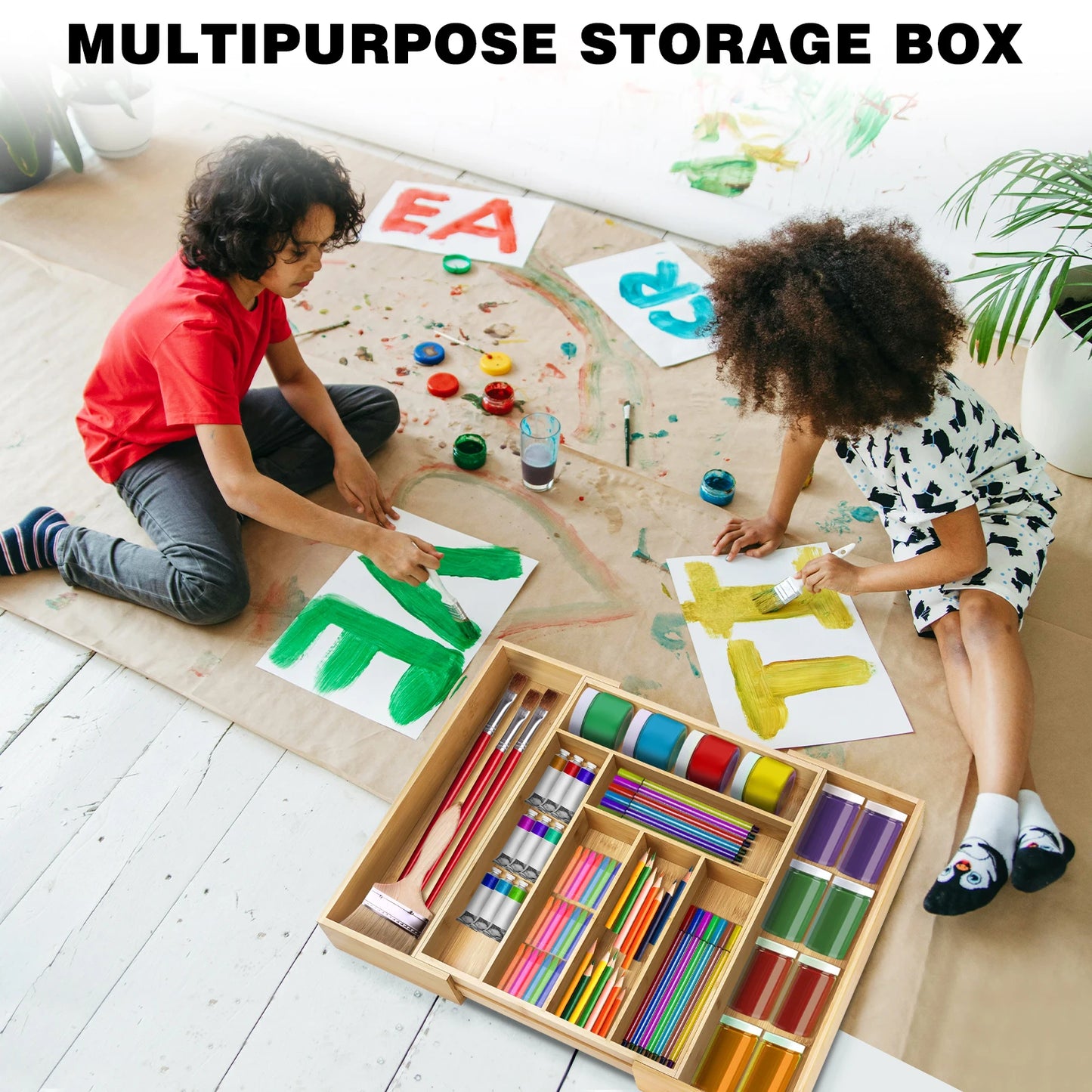 Extendable Cutlery Tray Expandable Storage Organizer Kitchen Drawer Holder Tray Insert Cabinet Utensil Box Makeup Toys Sundries