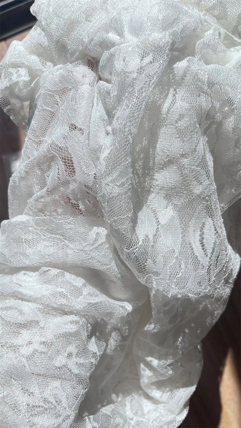 Shestyle Lace Transparent Long Skirts for Women Asymmetrical Floral Ruffles Summer 2025 Nre Stylish Outfits Holiday Slit Elegant