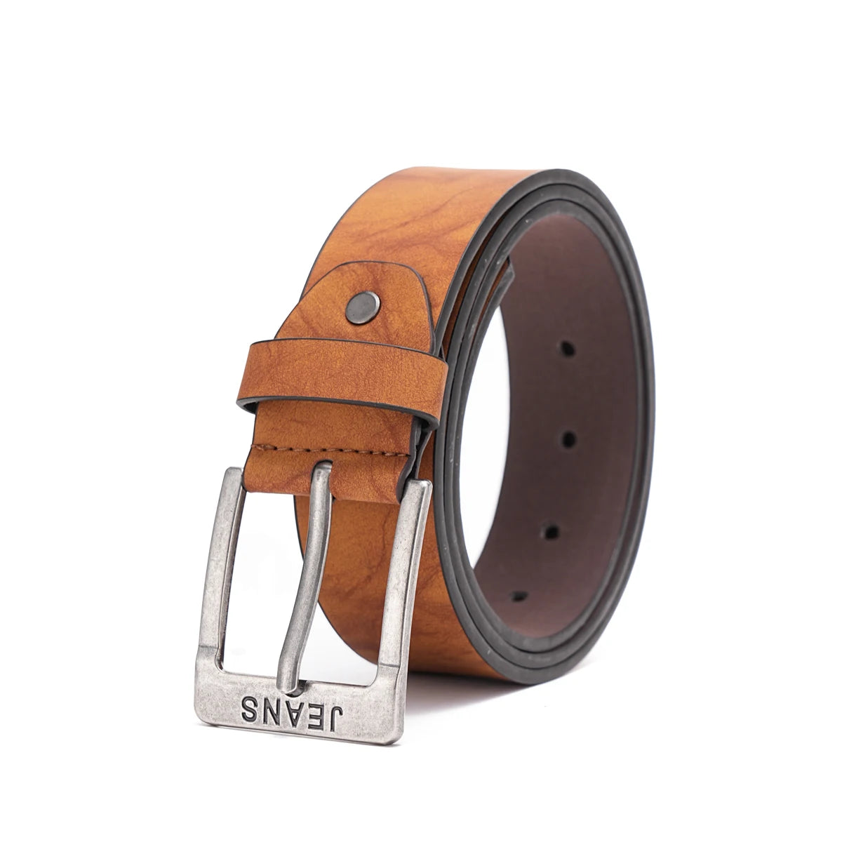 A men's PU belt suitable for leisure business gifts (send a perforated nail)
