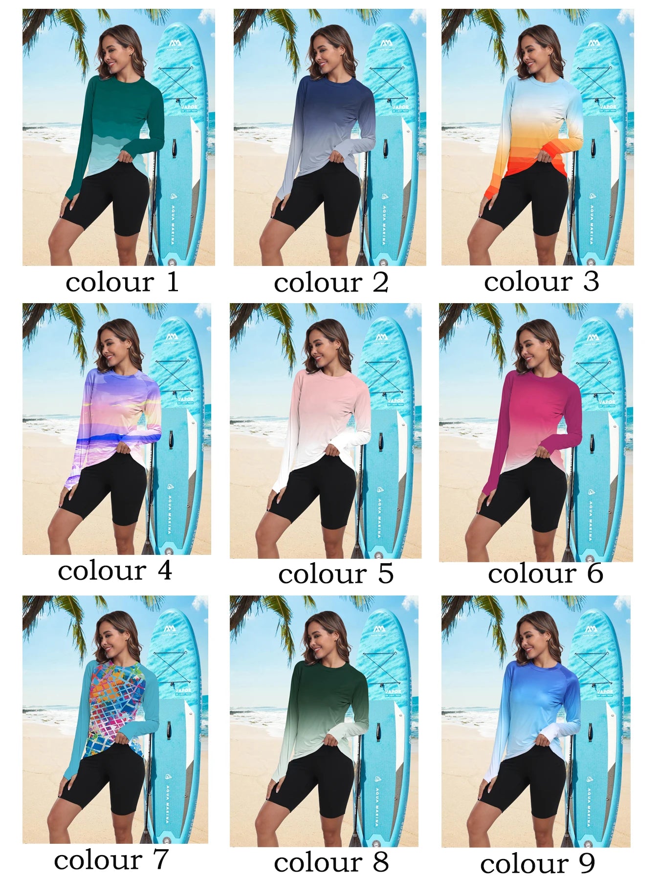 Women's UPF 50+ Sun Shirts Long Sleeve UV Protection Rash Guard Lightweight Quick Dry SPF Hiking Tops Outdoor