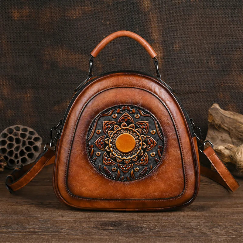 MOTAORA Vintage Handmade Women's Bag 2025 New Embossed Leather Female Bags For Women Luxury Handbags Ladies Shoulder Bags Bolsas