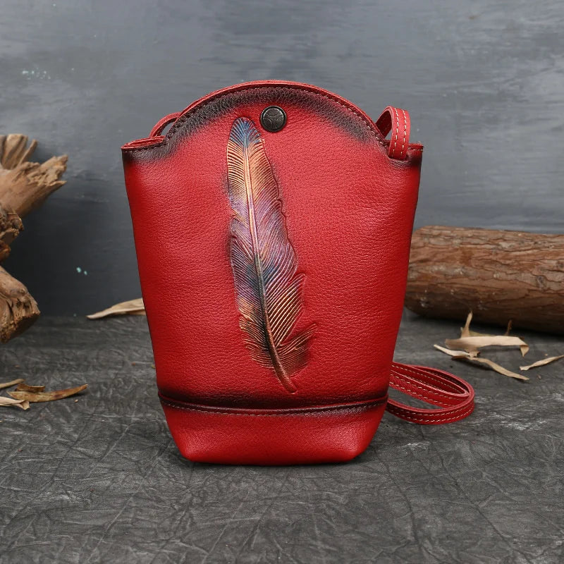 MOTAORA Small Vintage Women Crossbody Bags For Ladies Shoulder Bag Cow Leather Retro Mini Woman Luxury Designer Bucket Phone Bag