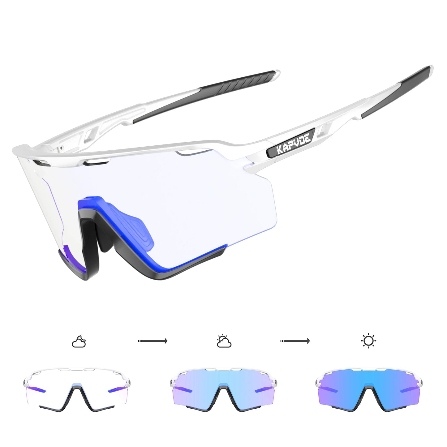 Kapvoe Photochromic Sunglasses Outdoor Bicycle Cycling Glasses MTB Driving Bike Eyewear Women Man Sports Hiking UV400 Goggles