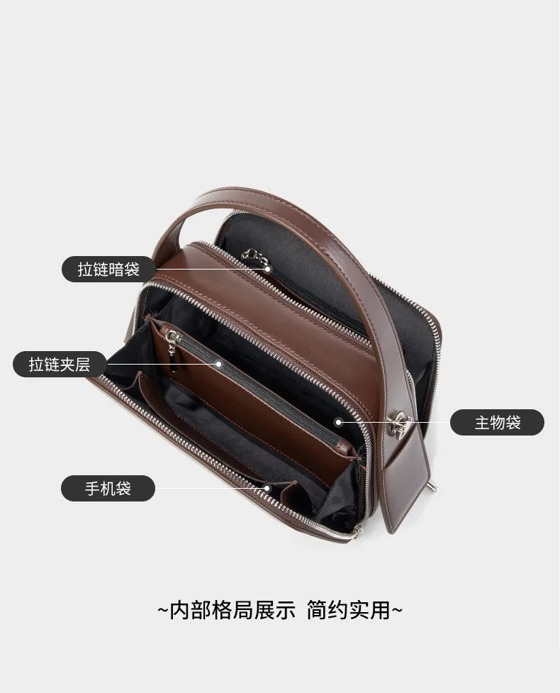 YANATARI underarm cowhide Genuine leather handbags women vintage shoulder bag female crossbody bags luxury high quality 2025
