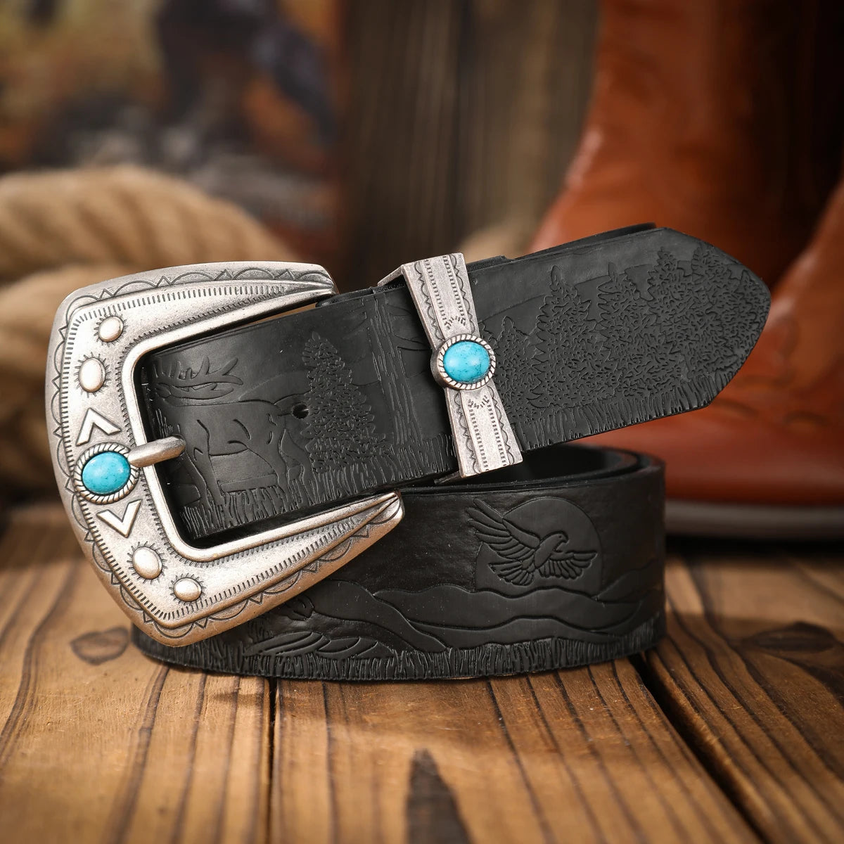 Vintage and fashion collision! PU leather alloy buckle waistband, for both men and women, to create a personalized western style