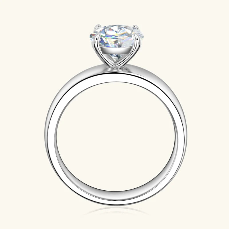 Lnngy 8mm Moissanite Solitaire Ring Certified 925 Sterling Silver Wide Chunky Rings For Women Girls Wedding Party Jewelry Gift