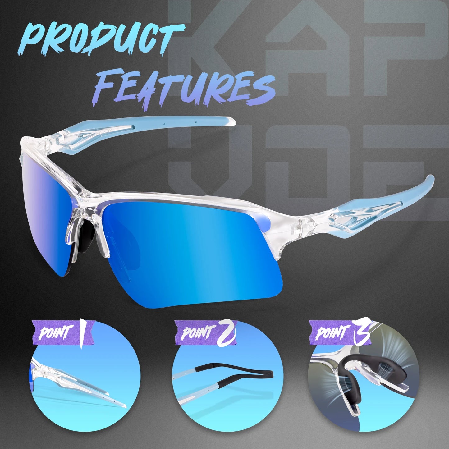 Kapvoe Men Outdoor Polarized Sunglasses Bicycle Cycling Glasses MTB Driving Bike Eyewear Women Sports Running UV400 Goggles New
