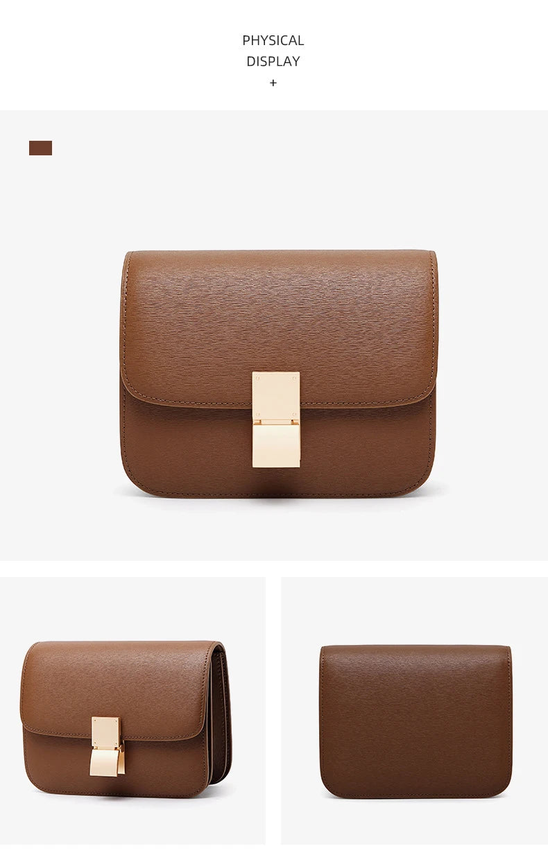 Women Shoulder Bag Female Split Leather Ins Vintage Messenger Lady Small Square Palm Texture Printing Box Flap Underarm Bag 2022
