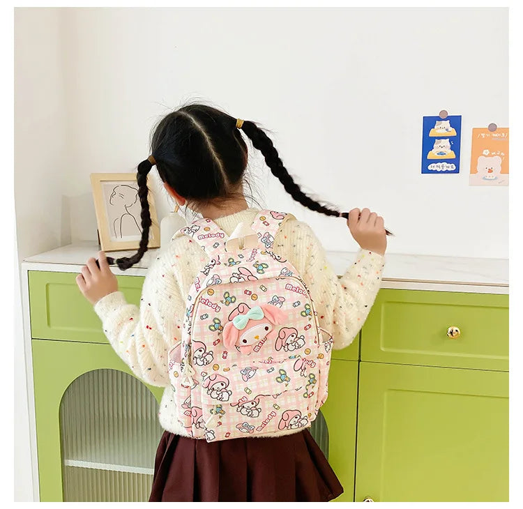 Sanrio Hello Kitty Kuromi Cinnamoroll New Fashion Children's School Bag Cute Large Capacity Kids Backpack College Bag