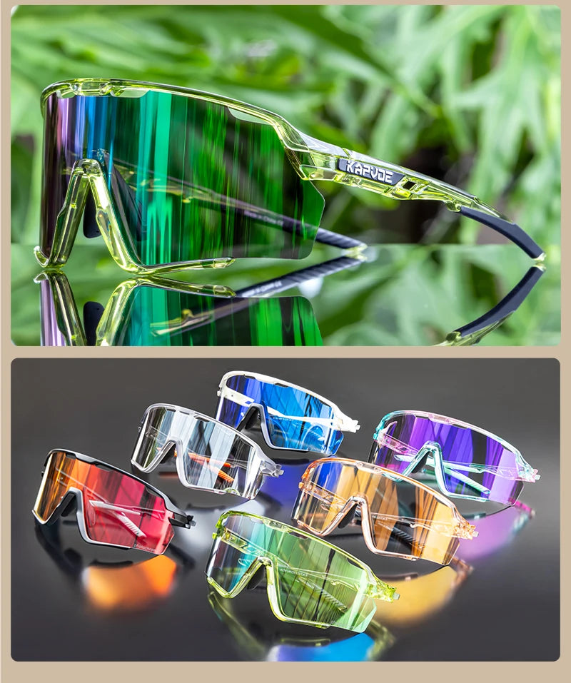 Kapvoe new Outdoor Photochromic Sunglasses Bicycle Cycling Glasses MTB Road Bike Eyewear Women Man Sports Hiking UV400 Goggles