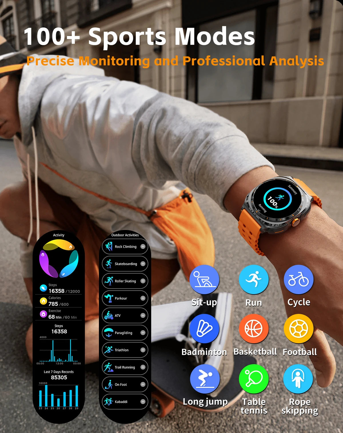 LIGE New Smart Watch With 2 in 1 TWS Wireless Headset Bluetooth Call 1.53" AMOLED Screen 400mAh IP67 Waterproof Sport Smartwatch