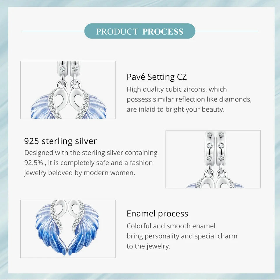 Bamoer 925 Sterling Silver Phoenix Pendant Dragon Charms Enamel Process Plated Platinuma Fit Women DIY Bracelet Fine Jewelry