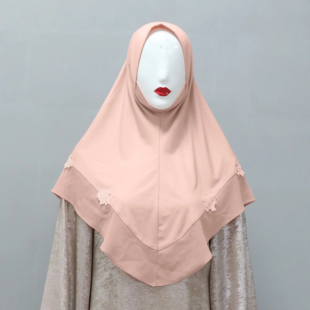 Elegant Instant Hijab Headwrap for Muslim Women Hijab Shawl Islamic Scarves Easy to Wear Ramadan Eid Arab Hijab Turban Cap