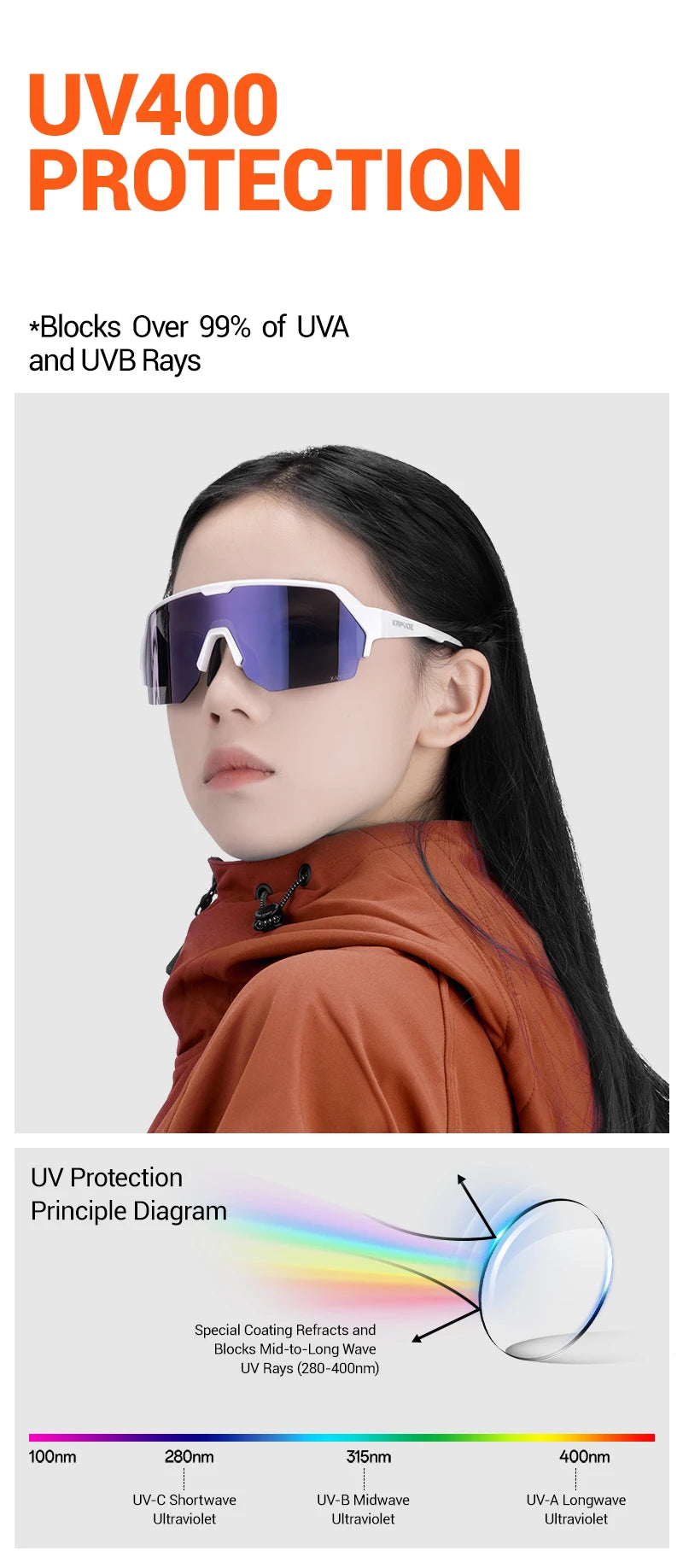KAPVOE Outdoor Cycling Sunglasses Men MTB Glasses Bike Cycling UV400 Eyewear Women Bicycle New Mountain Sports Hiking Eyewear
