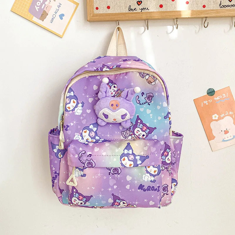 Sanrio Hello Kitty Kuromi Cinnamoroll New Fashion Children's School Bag Cute Large Capacity Kids Backpack College Bag