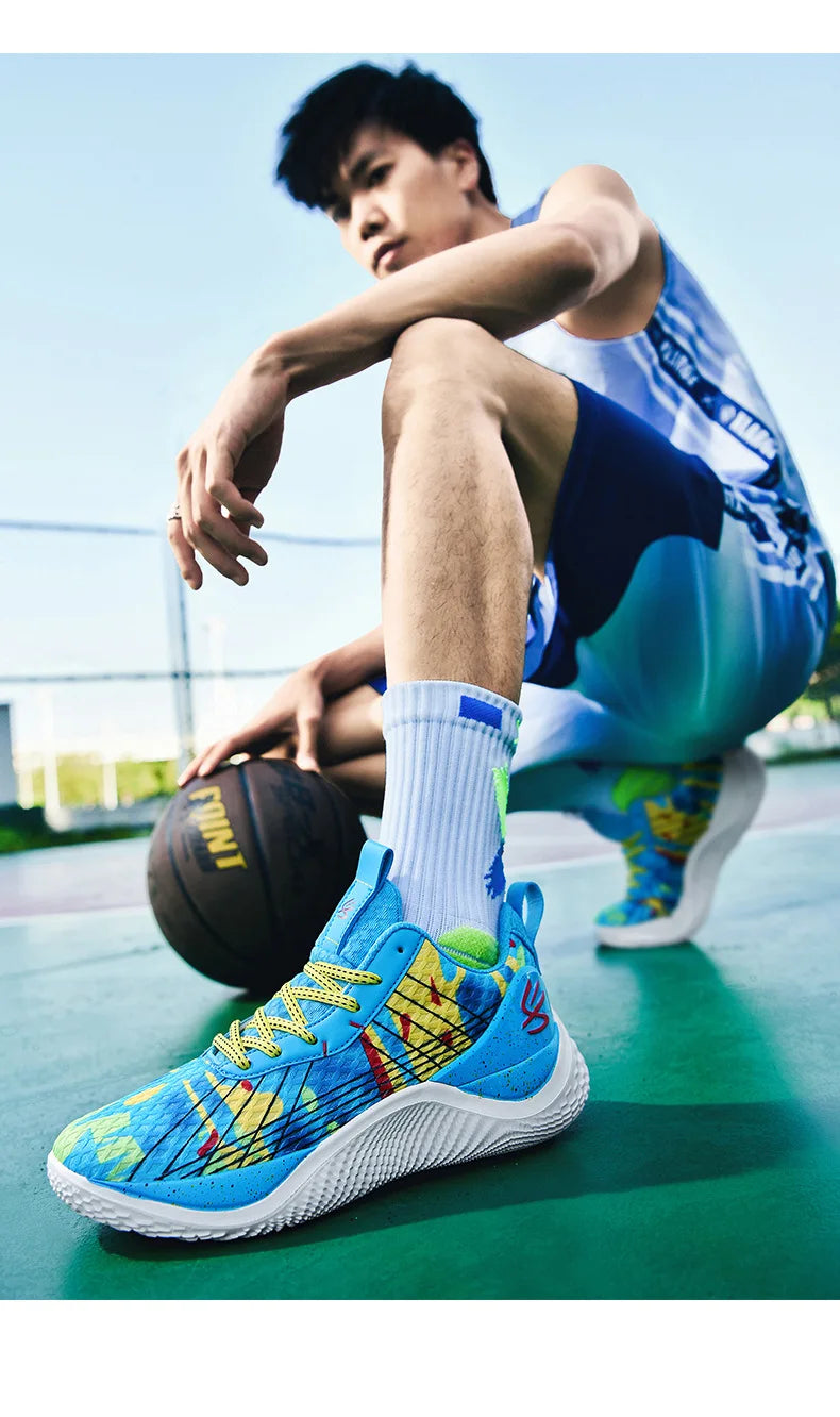 Summer New Men's Casual Shoes Breathable Comfortable Running Large Size Basketball Shoes Fashionable Versatile Couple Shoes