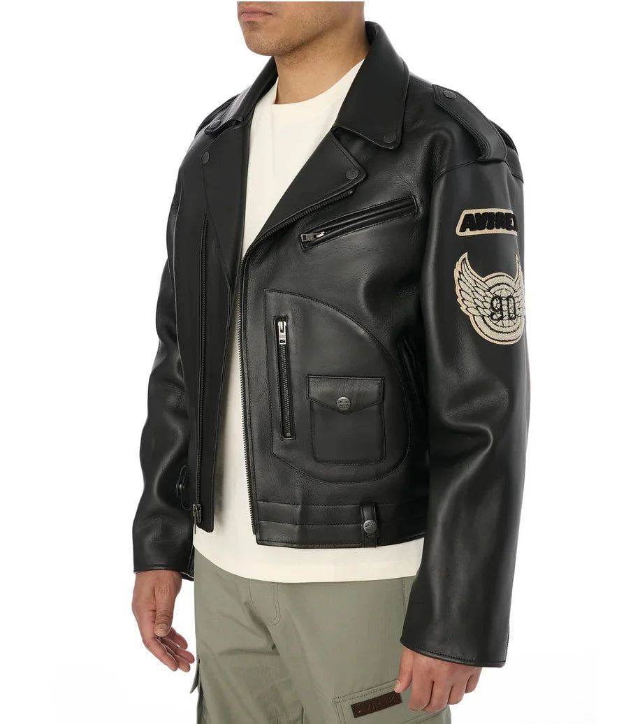AVIREX fall new listing European lambskin jacket men's motorcycle ridingLeather jacket USA TOUR MOTORCYCLE JACKET coat tops