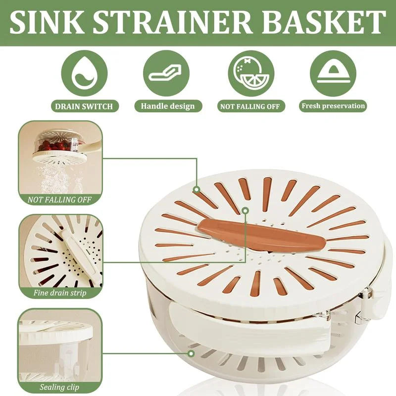 Vegetable Fruit Cleaning And Drainage Basket Folding Water Filter Net Fresh Keeping Box Cleaning Basket Kitchen storage Gadg