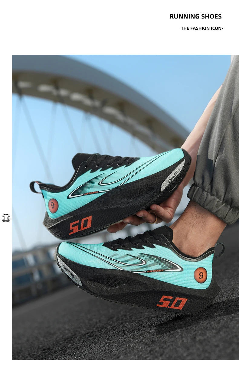 Men's Sports Shoes Cushioning Non-Slip Flat Wear Resistant Sneakers Mesh Breathable Platform Soft Running Shoes for Man