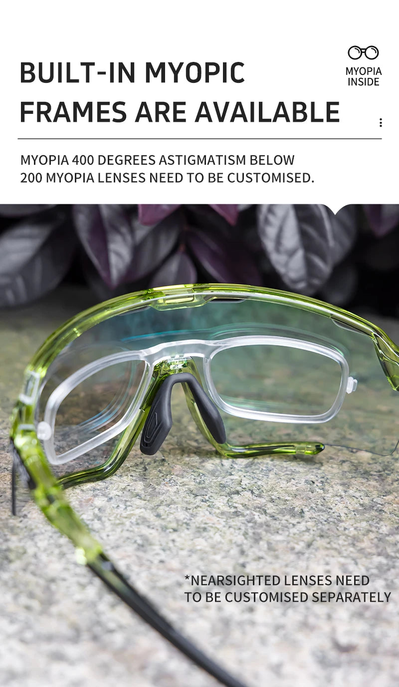 Kapvoe new Outdoor Photochromic Sunglasses Bicycle Cycling Glasses MTB Road Bike Eyewear Women Man Sports Hiking UV400 Goggles