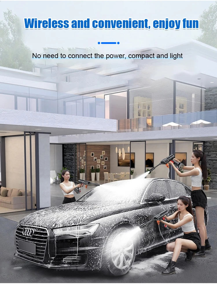 Household electric high-pressure car wash water gun lithium battery wireless car wash artifact portable efficient cleaning tools