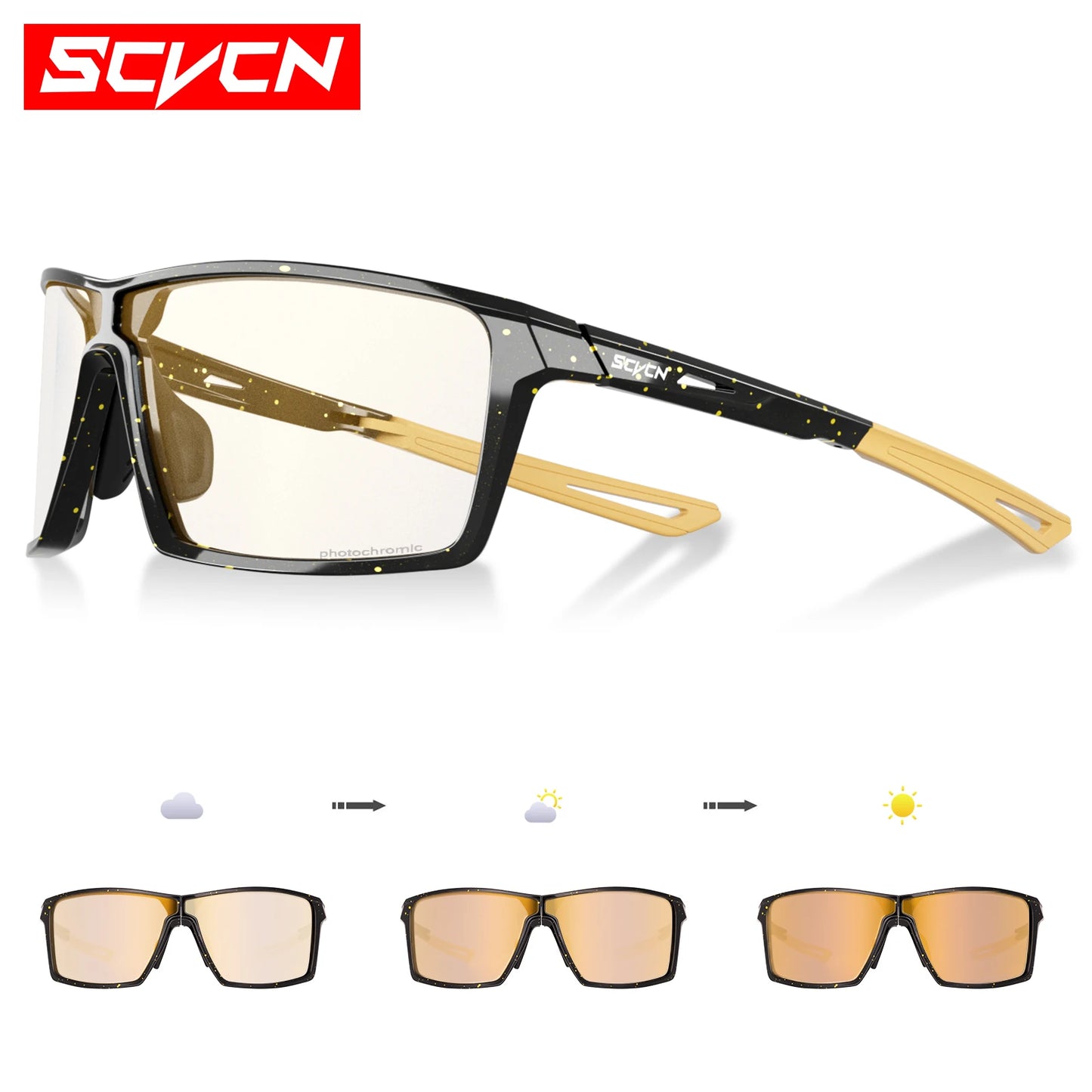 SCVCN Outdoor Photochromic Anti-fog Sunglasses Foldable Cycling Glasses UV400 Light Weight Bicycle Hiking Glasses Men Women New