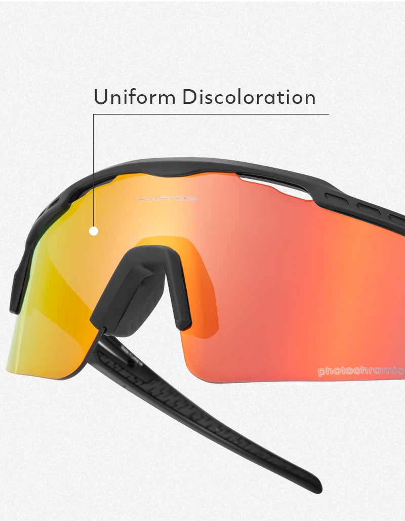 KAPVOE Photochromic Cycling Glasses Outdoor Sports Sunglasses for Man Bicycle Eyewear MTB Cycling Women Road Bike UV400 Goggles