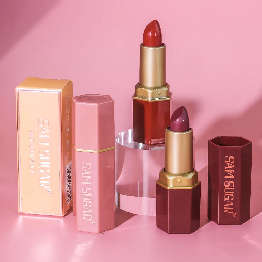 SAM SUGAR 6-Color Matte Lipstick , Non-Stick Cup Long-Lasting Velvet Finish, Smooth Matte Lip Color Waterproof Smudge-proof