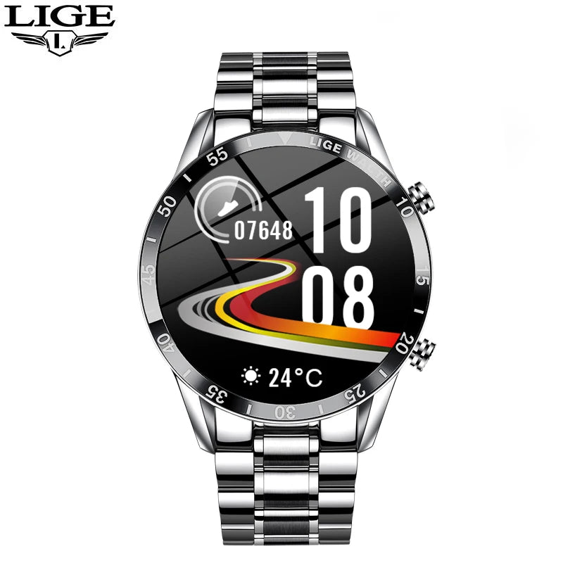 LIGE Original Smart Watch Men 1.39” HD Screen Bluetooth Call Men's Bracelet Heart Rate Blood Pressure Monitor Sports Smartwatch