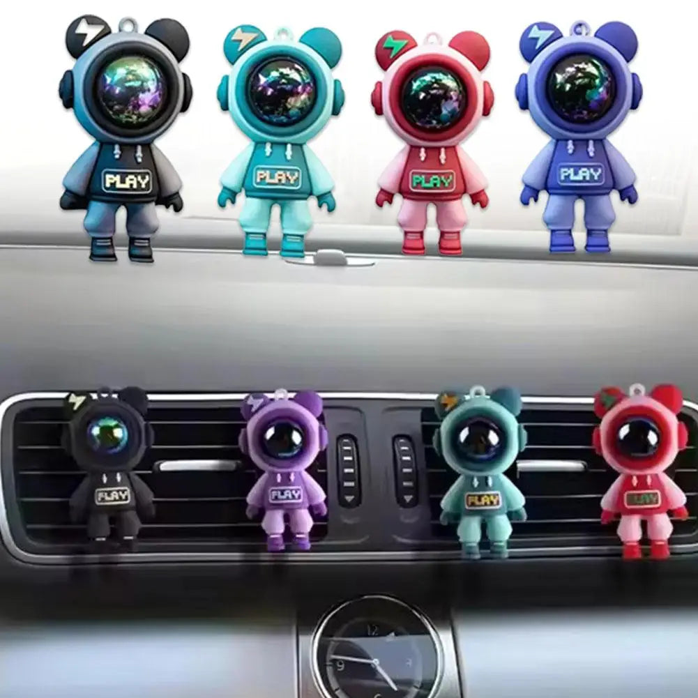 Car Air Outlet Perfume Tablets 3D Lightning Bear Air Conditioner Mouth Interior Decoration Products Car Deodorization Spaceman