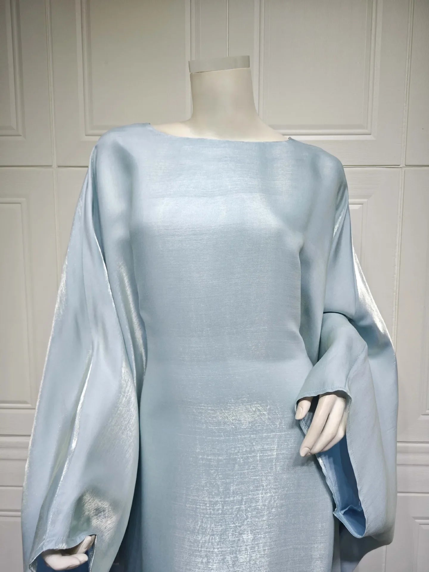 2024 Muslim Dress Women Summer Fashion Muslim Long Sleeve Satin Plus Size Long Abaya Kaftan Abaya Dubai Abaya Muslim Clothes