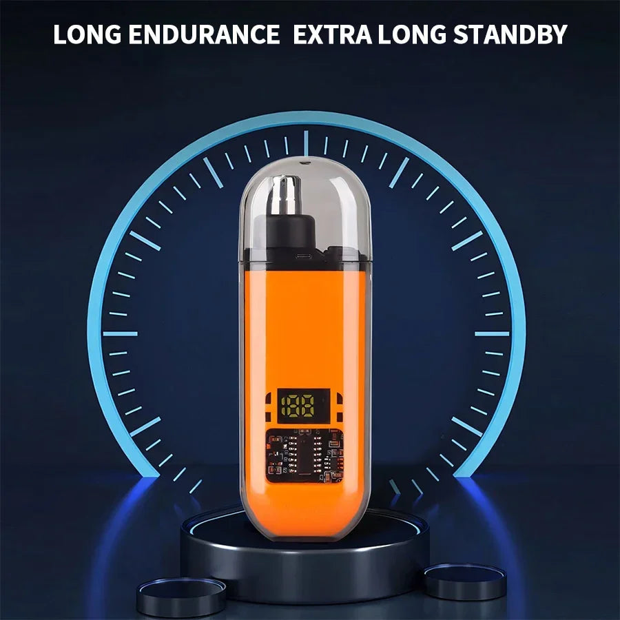 2-in-1 Electric Portable Ear & Nose Hair Trimmer Clipper – Professional Painless Grooming Tool for Men