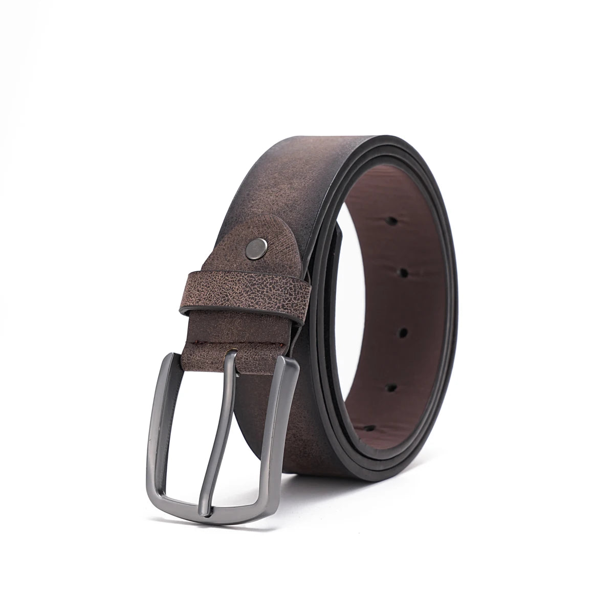 A men's PU belt suitable for leisure business gifts (send a perforated nail)
