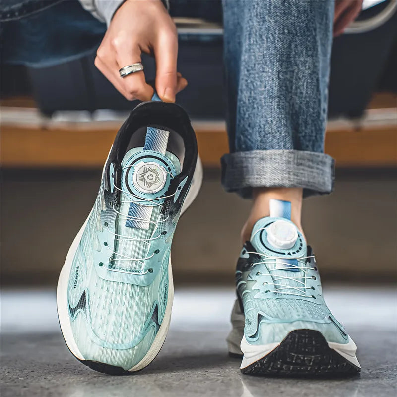 Summer Breathable Casual Sports Shoes for Men, New Fashion Trend, Versatile Breathable Mesh Swivel Buckle Running Shoes, Suitable for Daily Wear in Outdoor Sports