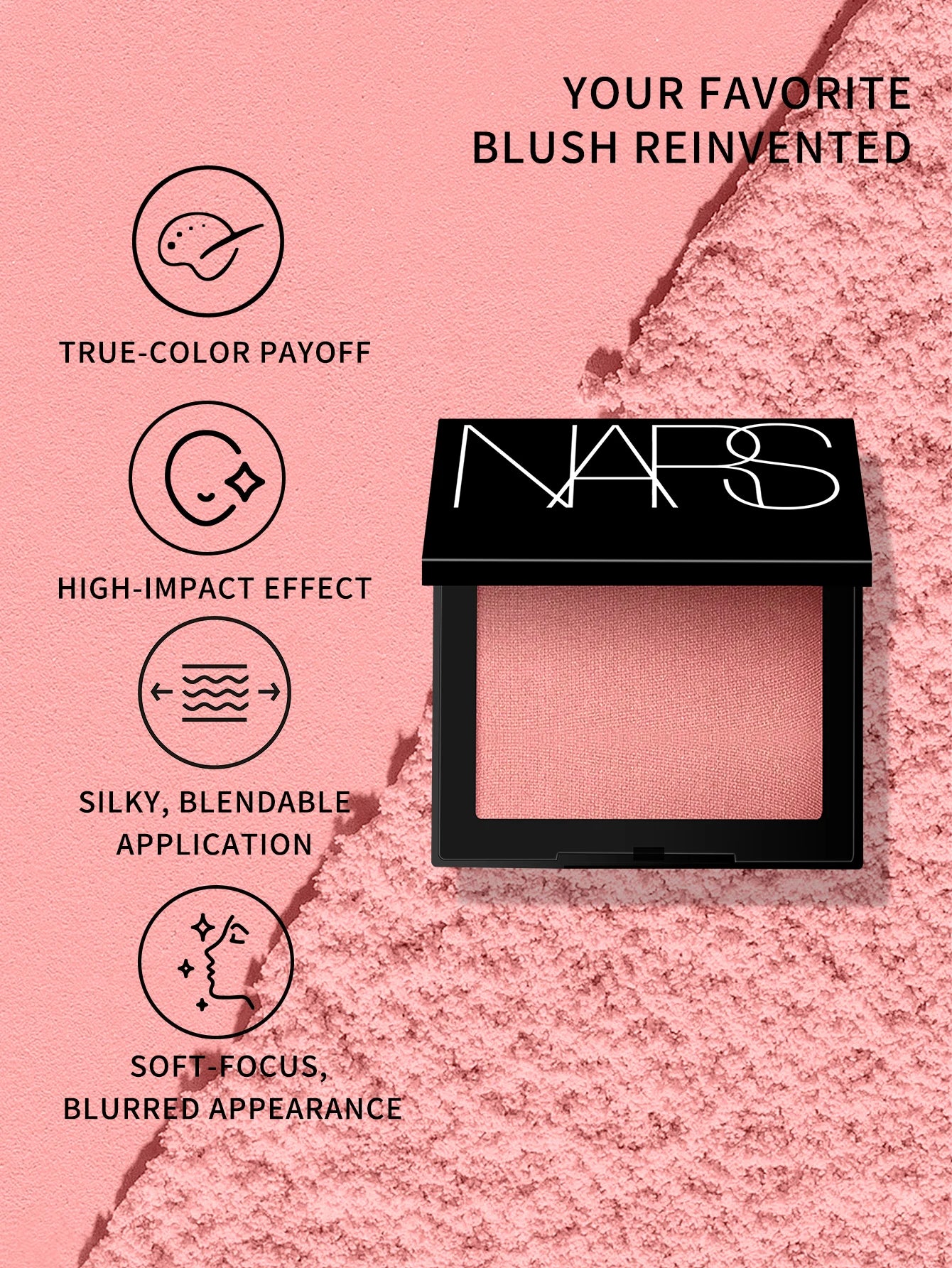 NARS Blush Mini Size - Orgasm - Pressed Powder - 0.09FL.OZ./2.5g