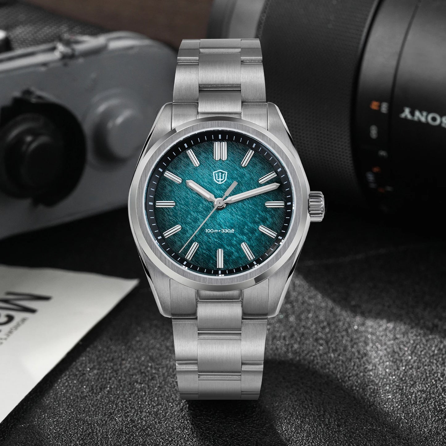 Watchdives WD0003B Original Design Aventurine Dial Men Watch VH31 Sweep Seconds Quartz Movement 36mm Watches Luminous Waterproof