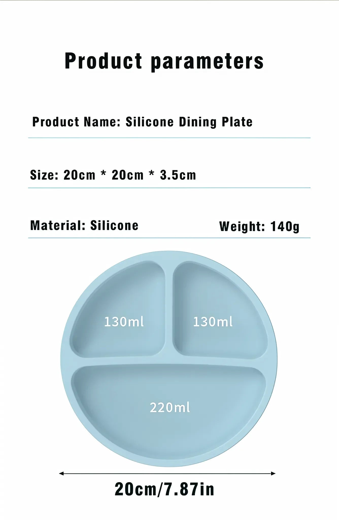 Silicone Tableware Children's Dinner Plate Divided Dinner Plate Auxiliary Training Tableware Set Snack Bowl