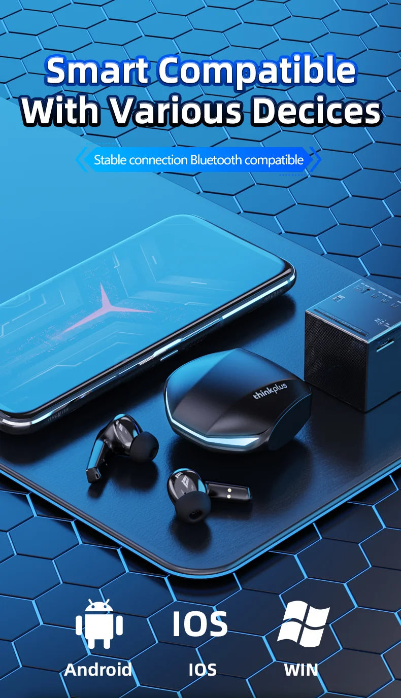 Lenovo Original GM2 Pro Wireless Headphones Bluetooth Earphones Low Latency Earbuds HD Call Dual Mode Gaming Earpods